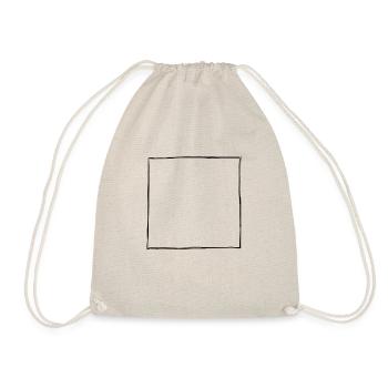 Ink Drawn Square Frame (1c) - Drawstring Bag - nature - Front