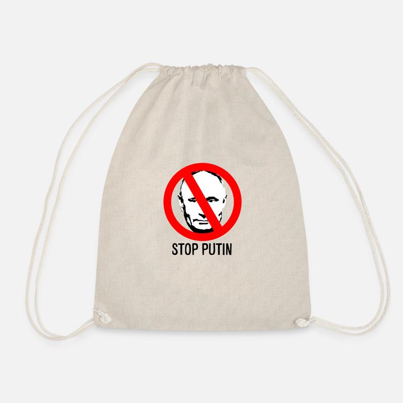 STOP PUTIN prohibition sign - Drawstring Bag - nature