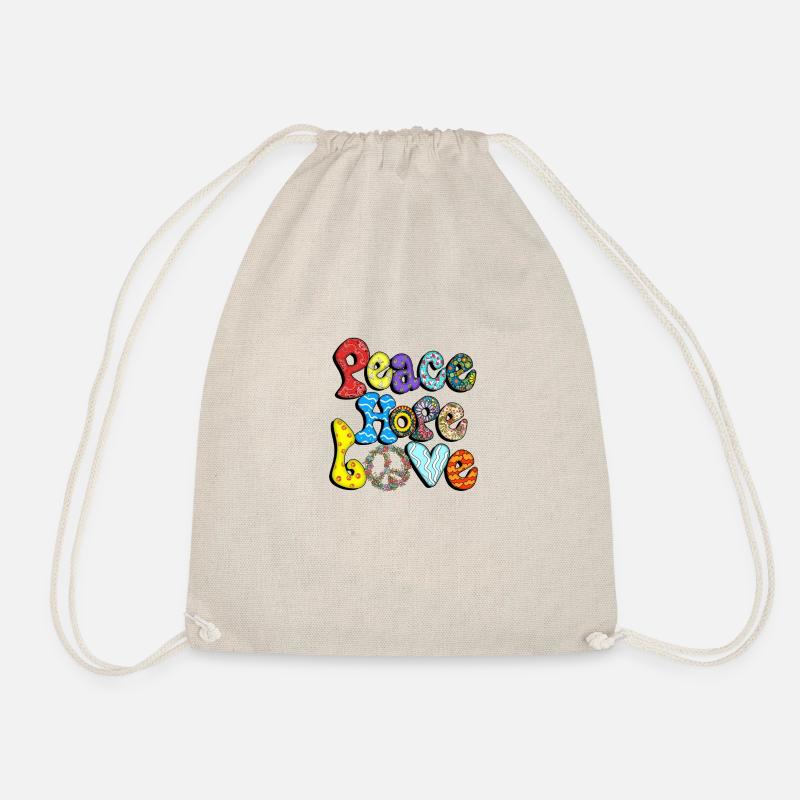 Peace Hope Love Design - Turnbeutel - Natur