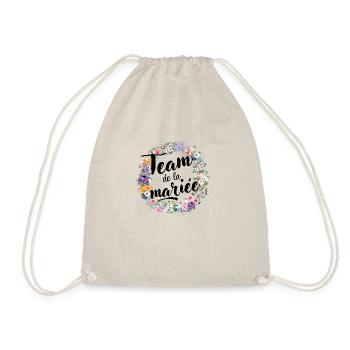 team de la mariée floral- t-shirt assorti - Sac de sport léger - nature - Devant