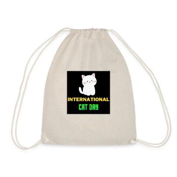 International cat day 2022 - Drawstring Bag - nature - Front