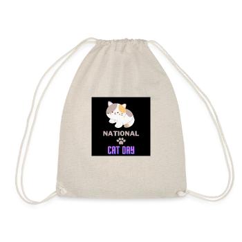 national cat day 2022 - Drawstring Bag - nature - Front