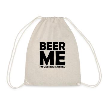 Beer Me Getting Married - Drawstring Bag - nature - Front