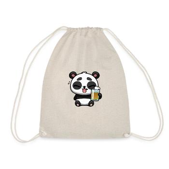 Panda Bier Kawai - Turnbeutel - Natur - Vorne
