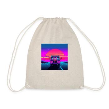 Van 80s Synthwave Sunset Miami - Drawstring Bag - nature - Front