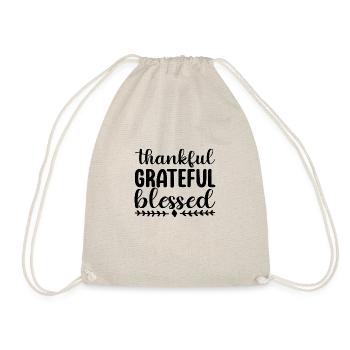 Thankful Grateful Blessed - Drawstring Bag - nature - Front
