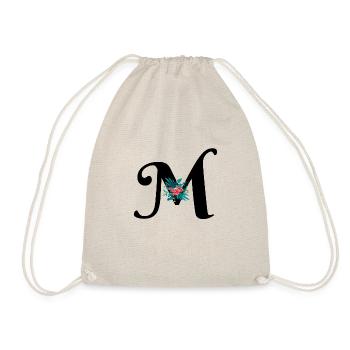 letter M flowered - Drawstring Bag - nature - Front