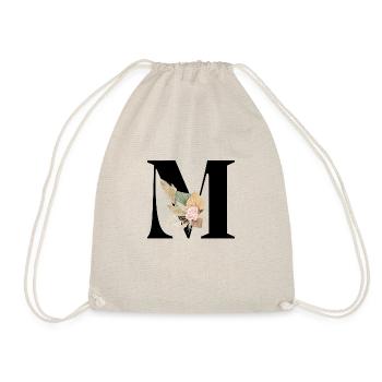 letter M flowered - Drawstring Bag - nature - Front