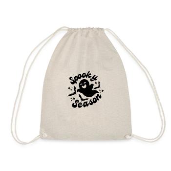 Spooky Season Halloween Ghost Motif Black - Drawstring Bag - nature - Front
