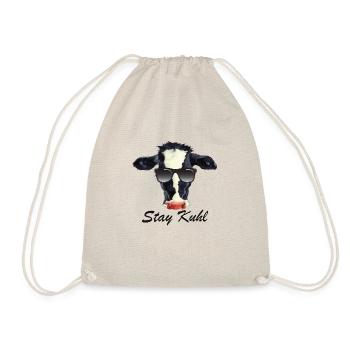 Stay Kuhl Lustiges Kuh Design Kühe Spruch Geschenk - Turnbeutel - Natur - Vorne