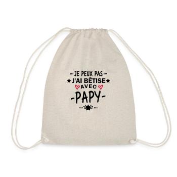 je peux pas j ai bêtise avec papy - Sac de sport léger - nature - Devant