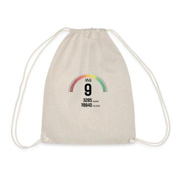 Anniversaire 9 ans Compteur - Sac de sport léger - nature - Devant