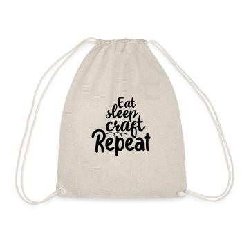 9 EAT SLEEP CRAFT REPEAT - Drawstring Bag - nature - Front