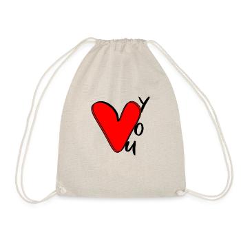 cœur rouge amour couple cadeau saint valentin - Sac de sport léger - nature - Devant