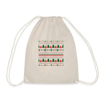 Christmas Gifts | Tree - Snowflake Pattern 2022 - Drawstring Bag - nature - Front