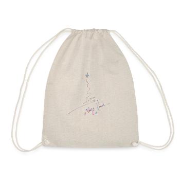 Merry Christmas Christmas xmas holiday winter santa nordic - Drawstring Bag - nature - Front