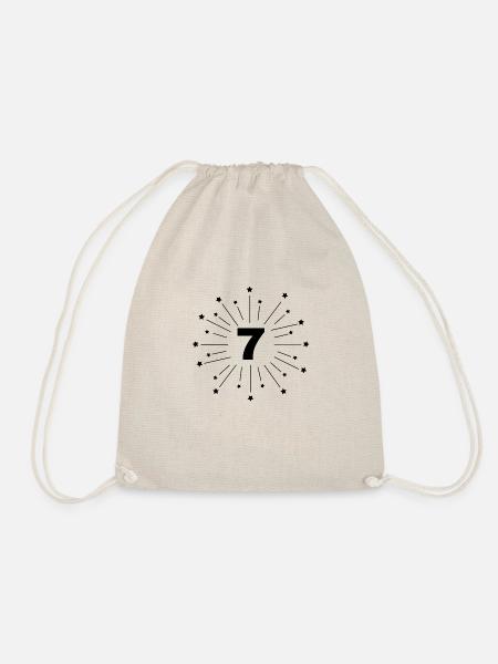 7. Sternjubiläum - Geschenk 7 Jahre - Turnbeutel - Natur