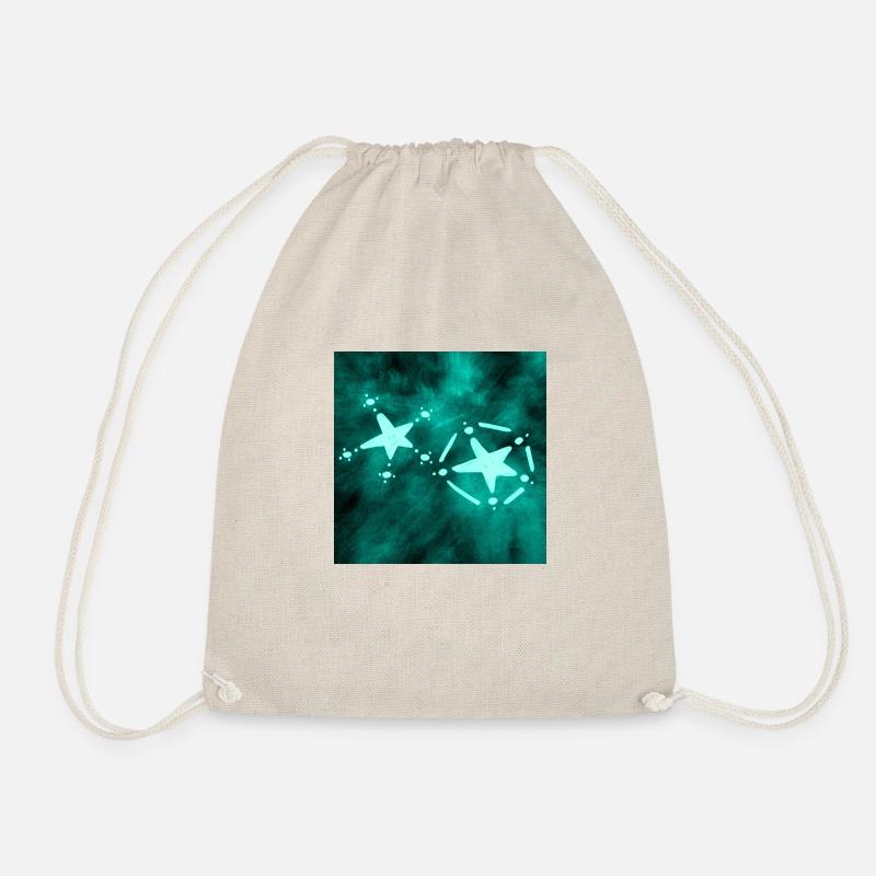 2 BLUE STARS - Drawstring Bag - nature