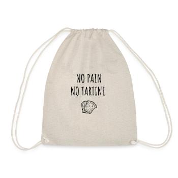 no pain no tartine humour - Sac de sport léger - nature - Devant