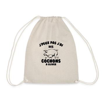 J’peux pas j’ai des cochons à élever - Sac de sport léger - nature - Devant