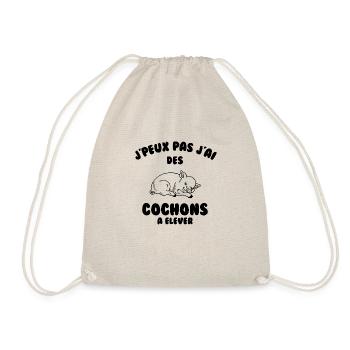 J’peux pas j’ai des cochons à élever - Sac de sport léger - nature - Devant