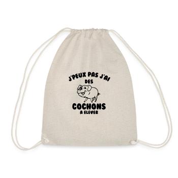 J’peux pas j’ai des cochons à élever - Sac de sport léger - nature - Devant