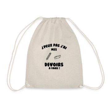 J’peux pas j’ai mes devoirs à faire - Sac de sport léger - nature - Devant