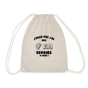 J’peux pas j’ai mes devoirs à faire - Sac de sport léger - nature - Devant