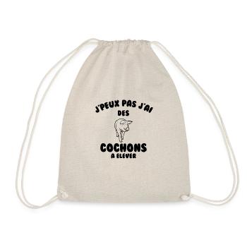 J’peux pas j’ai des cochons à élever - Sac de sport léger - nature - Devant