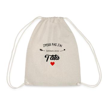 j'peux pas j'ai bêtises avec tata - Sac de sport léger - nature - Devant
