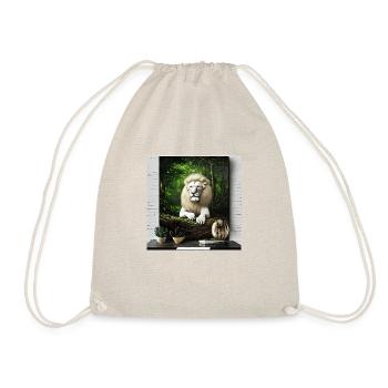 White, majestic lion - Drawstring Bag - nature - Front