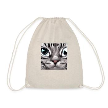 Katze mit großen, süßen Augen - Turnbeutel - Natur - Vorne