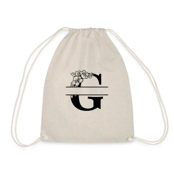 Personalized floral letter G - Drawstring Bag - nature - Front