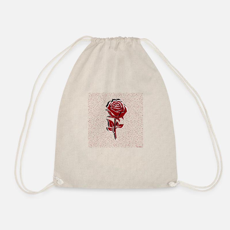 Brauner Zucker Retro Rose - Turnbeutel - Natur