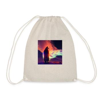 Flames Wolf/Fox Northern Lights, Colored Fire - Drawstring Bag - nature - Front