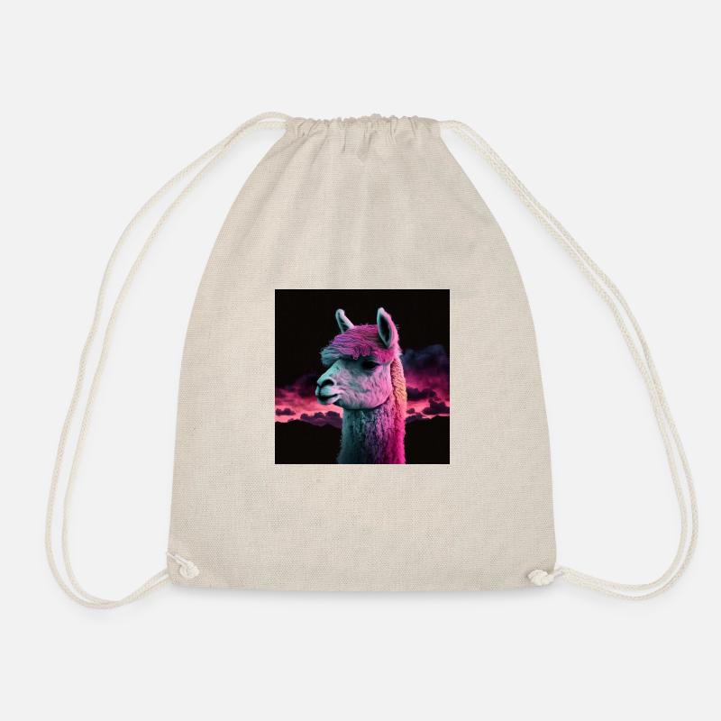 ALPAKA VAPORWAVE, moderne Kunst, Neon Farben - Turnbeutel - Natur
