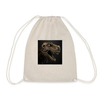 Mechanical T-REX, gold mechanics, Tyrannosaurus - Drawstring Bag - nature - Front