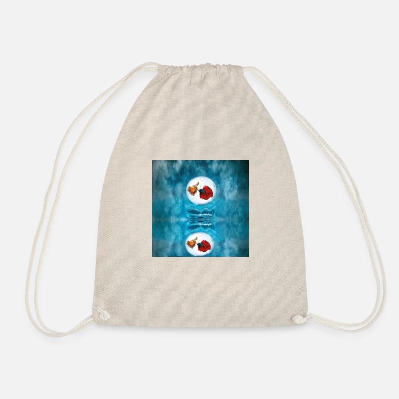 Two fishs in bubble - Drawstring Bag - nature