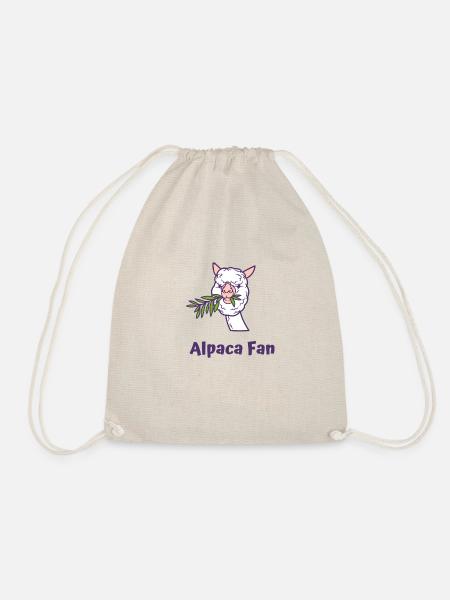 Cute Fun Modern Alpaca Logo Design - Turnbeutel - Natur