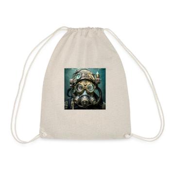 FOX0610 steam punk scuba diver - Turnbeutel - Natur - Vorne