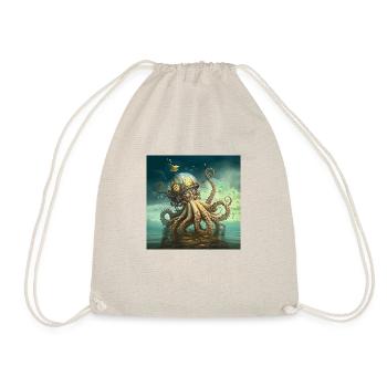 FOX0610 steampunk octopus - Turnbeutel - Natur - Vorne