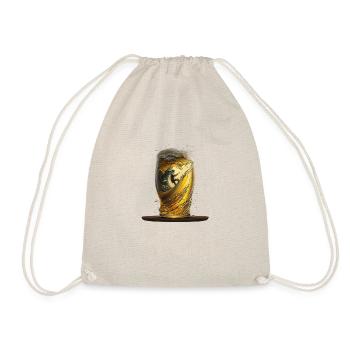 Beer glass with surfer on wave - Drawstring Bag - nature - Front
