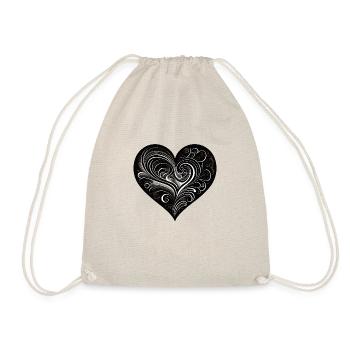 Coeur noir - Sac de sport léger - nature - Devant