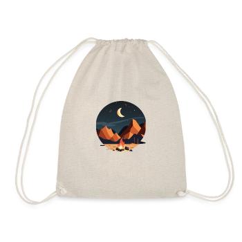 Campfire by moonlight, outdoor motif - Drawstring Bag - nature - Front