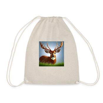Deer in the Grass - Drawstring Bag - nature - Front