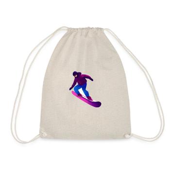 Snowboard Snowboardfahrer Geschenk Snowboardsport - Turnbeutel - Natur - Vorne