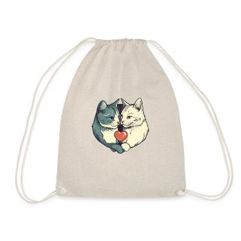 Kuschelnde Katzen - Turnbeutel - Natur - Vorne