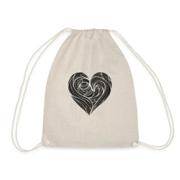 Creative ornate heart for valetnine day - Drawstring Bag - nature - Front