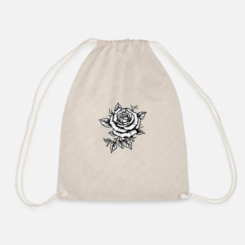 Summer Rose - Valentine's Day Rose - Drawstring Bag - nature