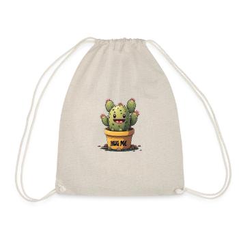 Happy Cactus Cartoon Hug Me - Drawstring Bag - nature - Front